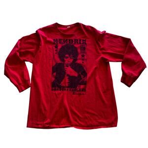 Jimi Hendrix Men's XL Red Long Sleeve Graphic T-shirt